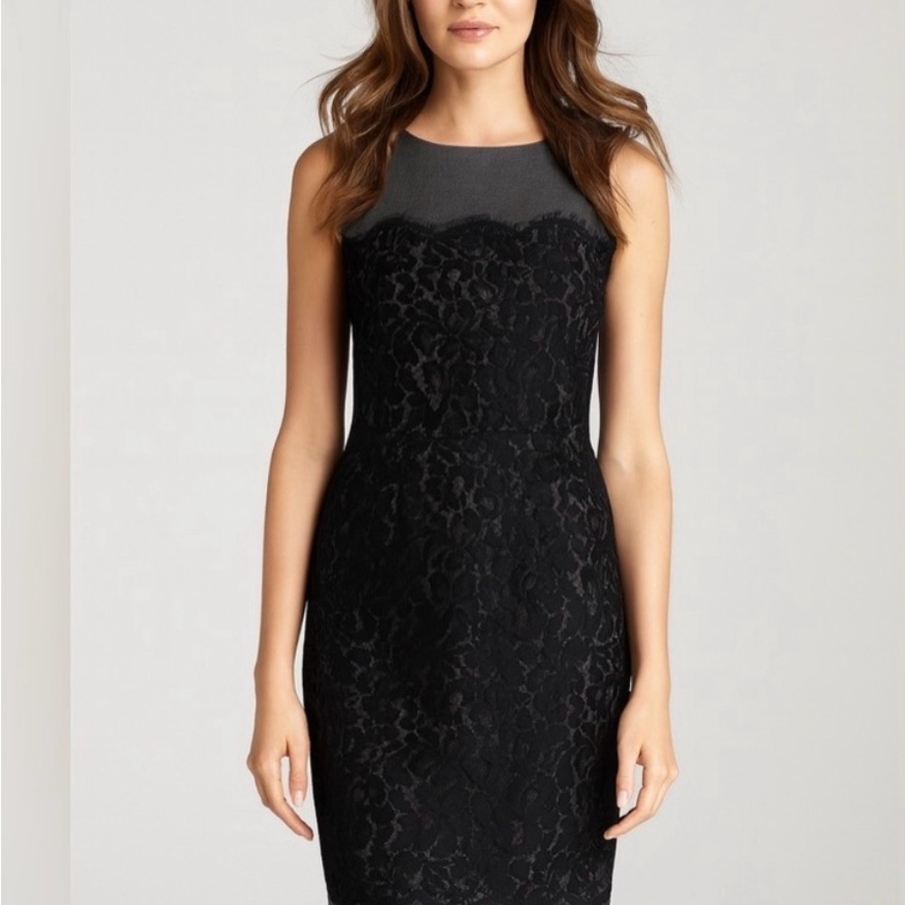 Elegant Gray Dress with Black Lace